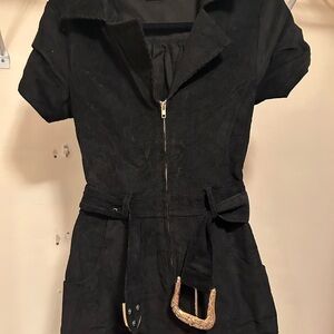 Black Corduroy dress with Belt